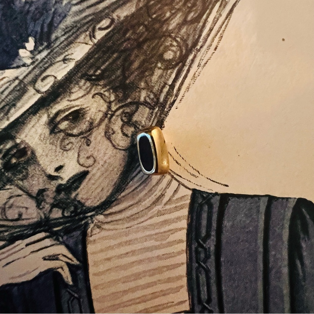 Vintage Gold & Black Stud Earrings